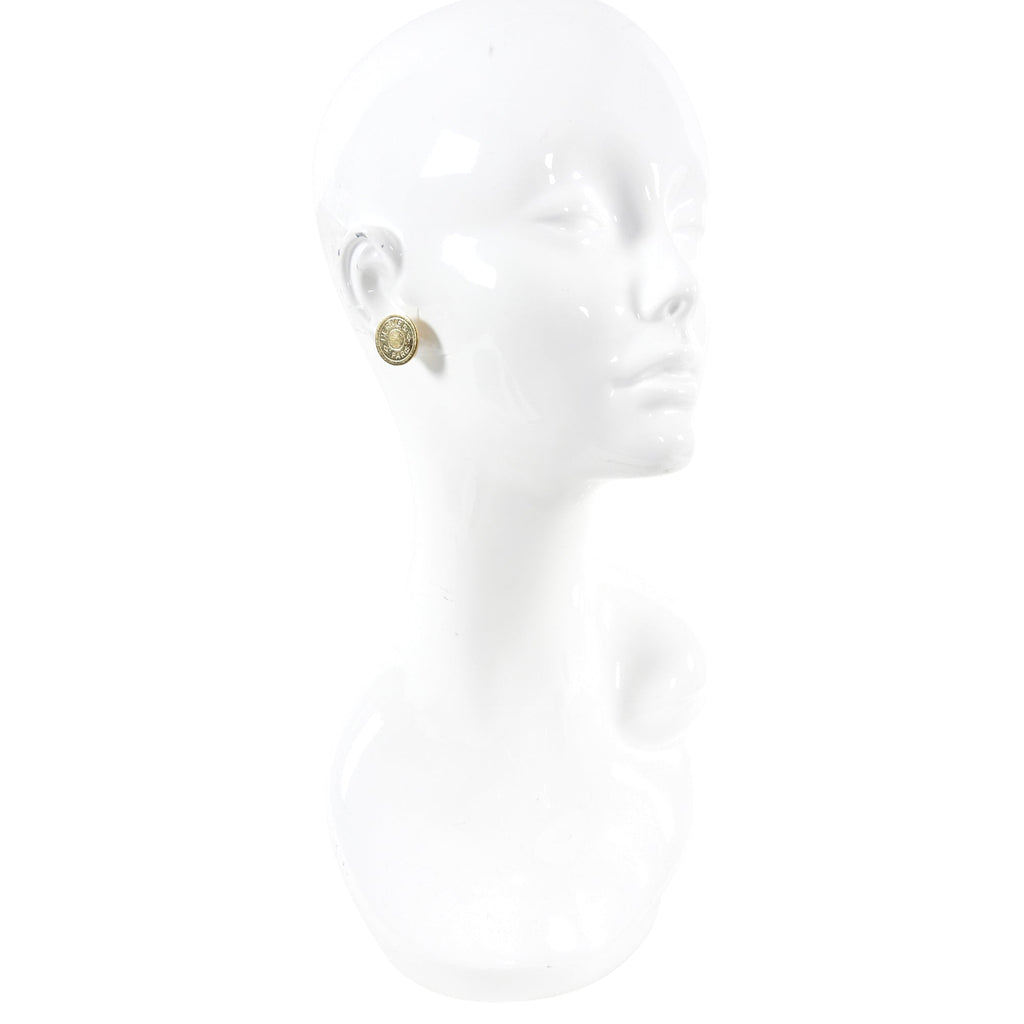 Hermes Round Clou de Selle Clip on Earrings
