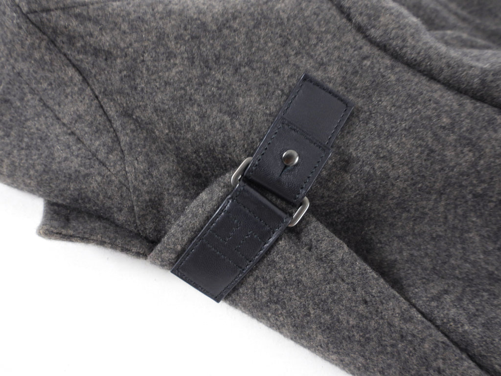 Hermes Cashmere Grey Coat with Leather Closure - FR38