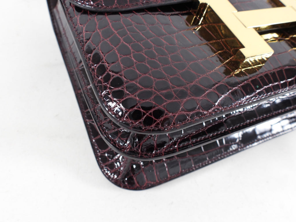 Hermes Sac Constance III Alligator 24 Bordeaux GHW