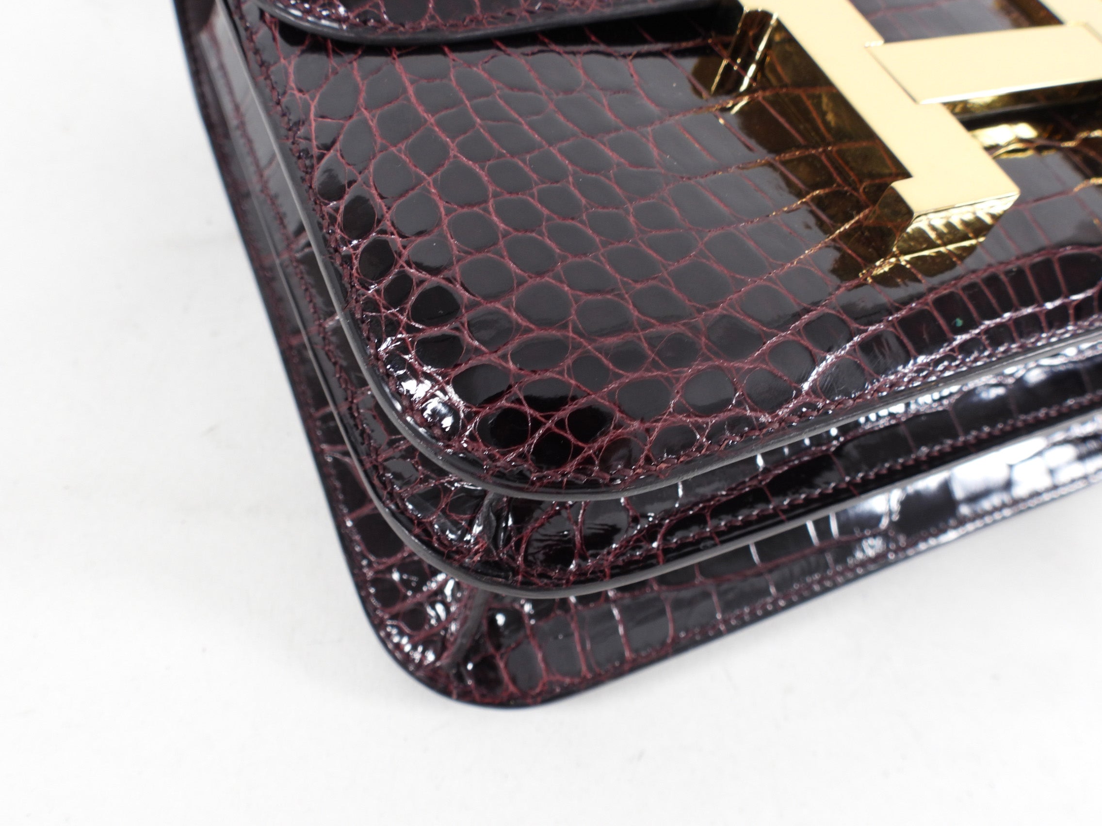 Hermes Sac Constance III Alligator 24 Bordeaux GHW
