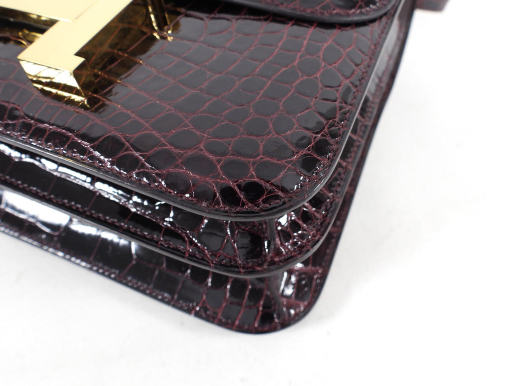 Hermes Sac Constance III Alligator 24 Bordeaux GHW