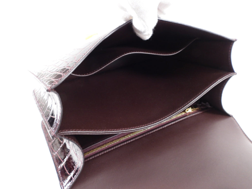 Hermes Sac Constance III Alligator 24 Bordeaux GHW