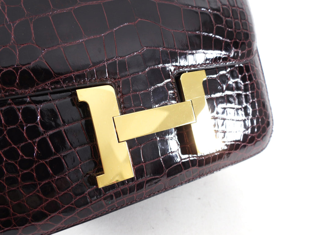 Hermes Sac Constance III Alligator 24 Bordeaux GHW