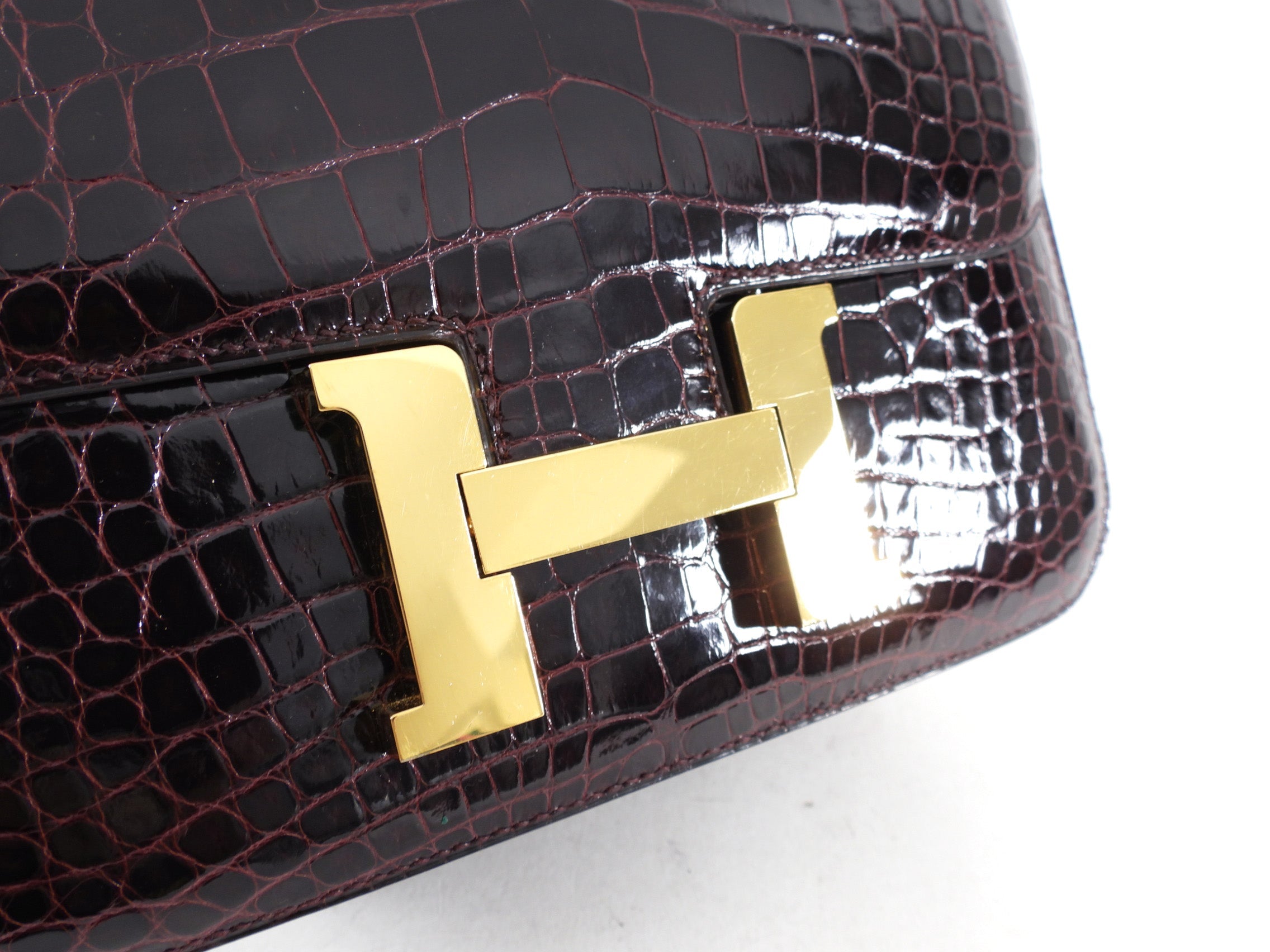 Hermes Sac Constance III Alligator 24 Bordeaux GHW