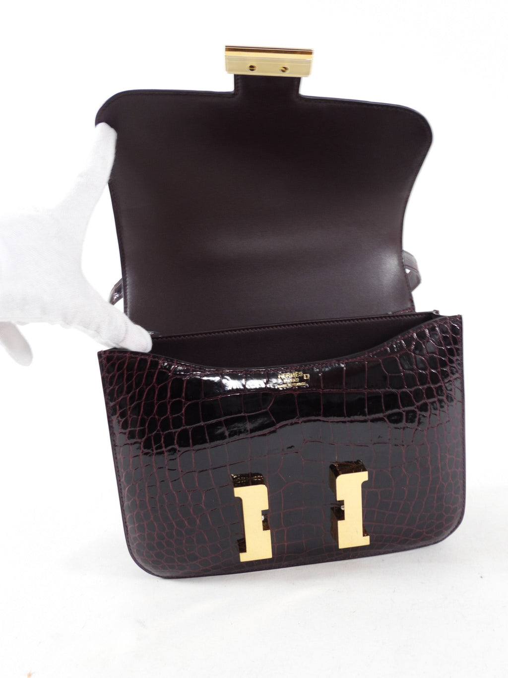 Hermes Sac Constance III Alligator 24 Bordeaux GHW
