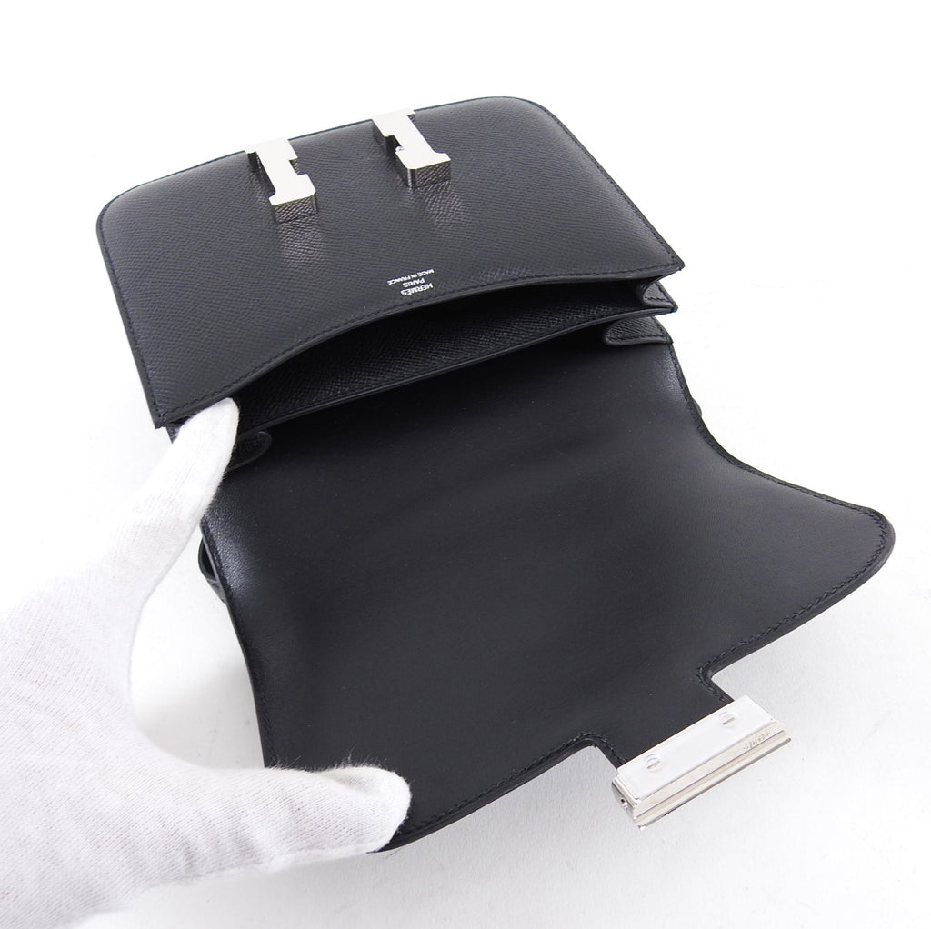 Hermes Constance Mini 18 Black Noir Epsom PHW