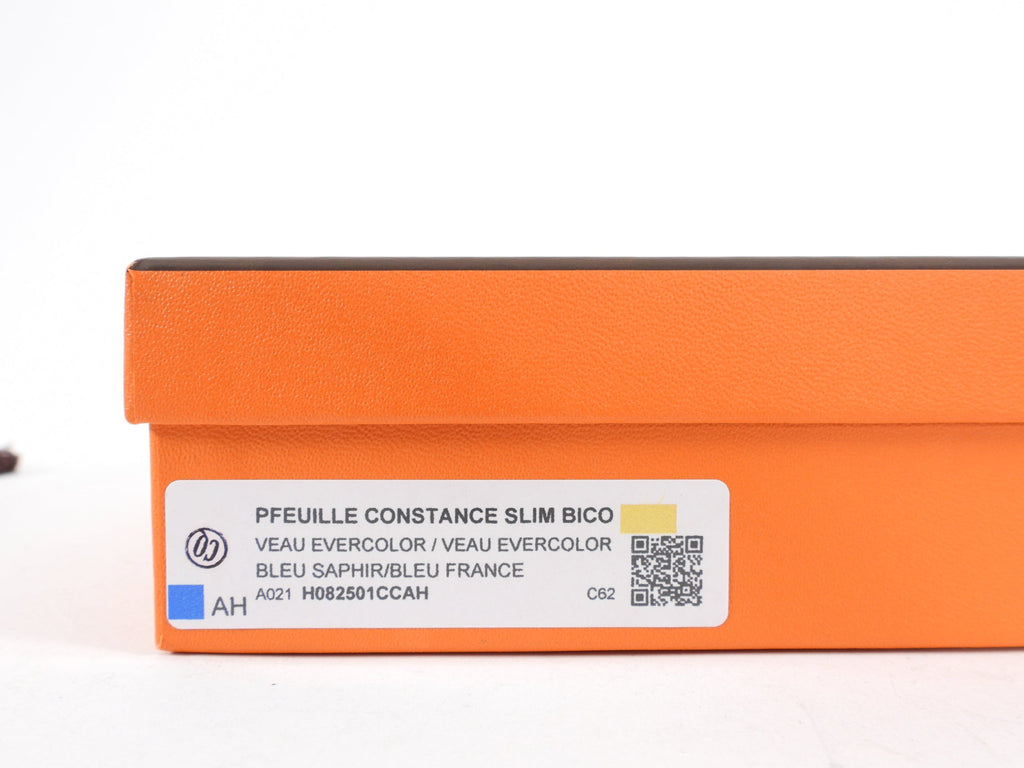 Hermes Constance Slim Wallet Blue Sapphire Evercolor GHW