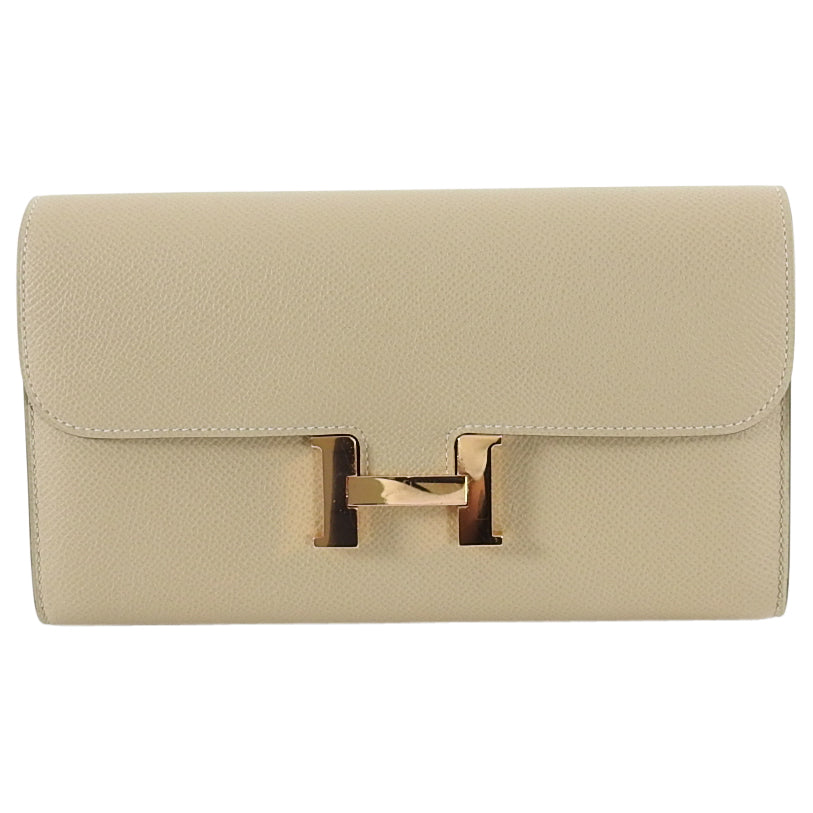 Hermes Constance Long Wallet Trench Rose Gold Epsom Leather
