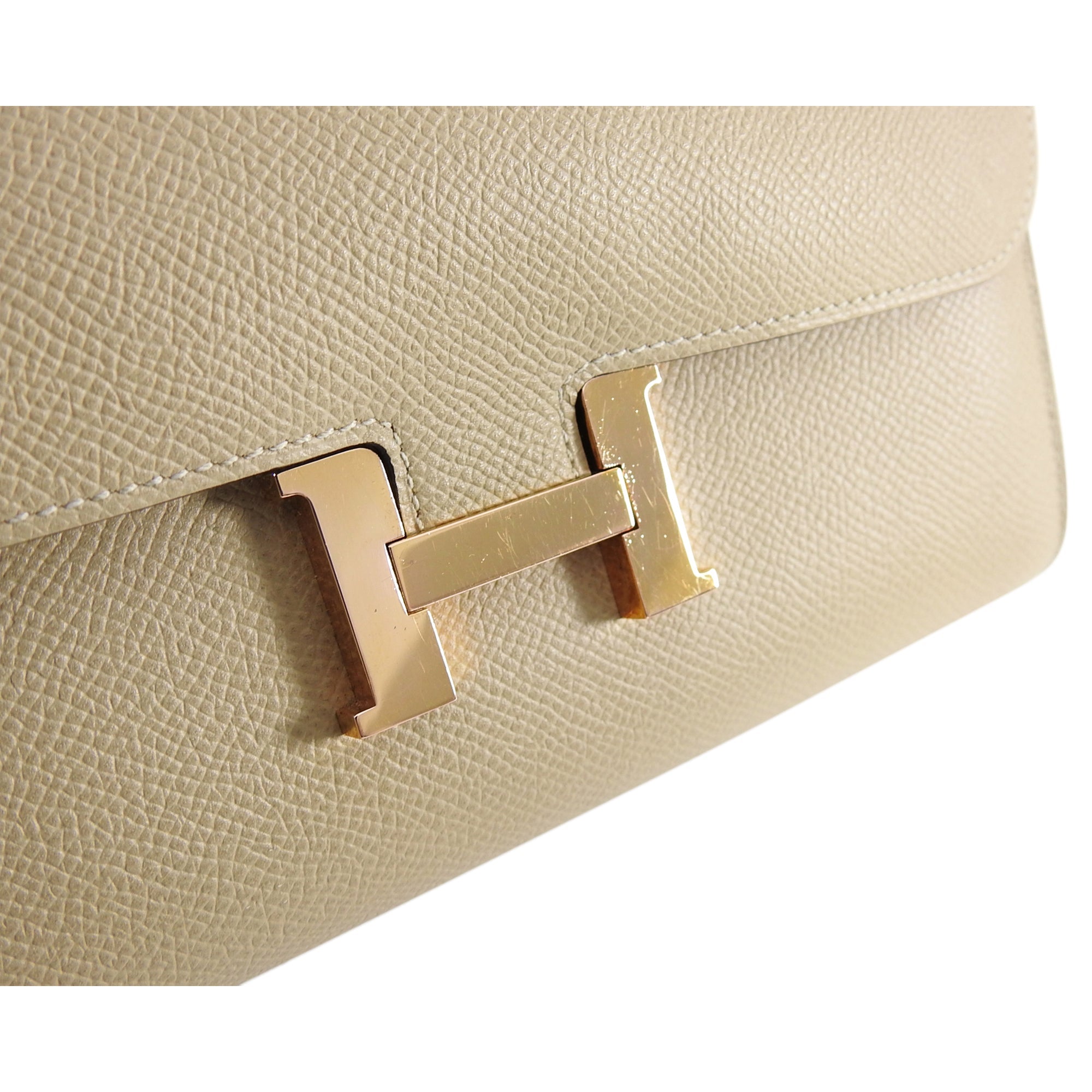 Hermes Constance Long Wallet Trench Rose Gold Epsom Leather