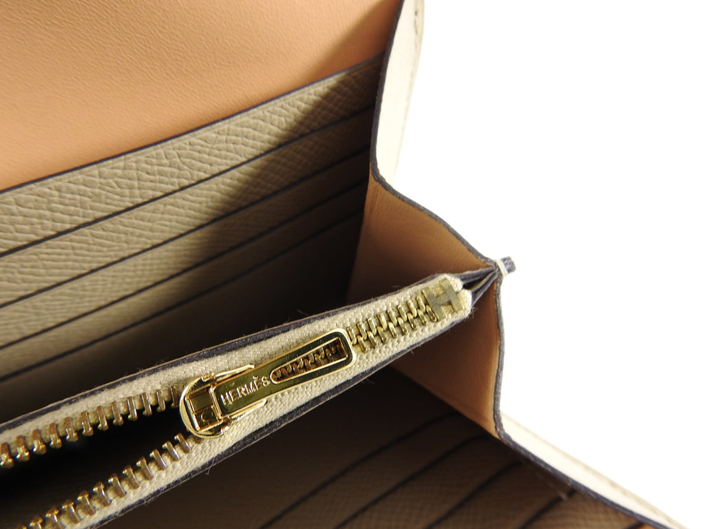 Hermes Constance Long Wallet Trench Rose Gold Epsom Leather
