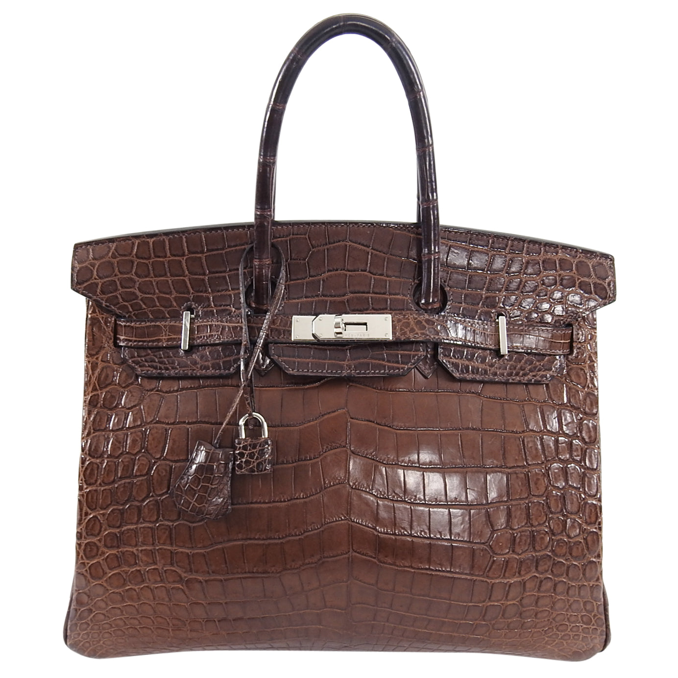 Hermes Birkin 35 Matte Nilo Crocodile Havanne Brown PHW