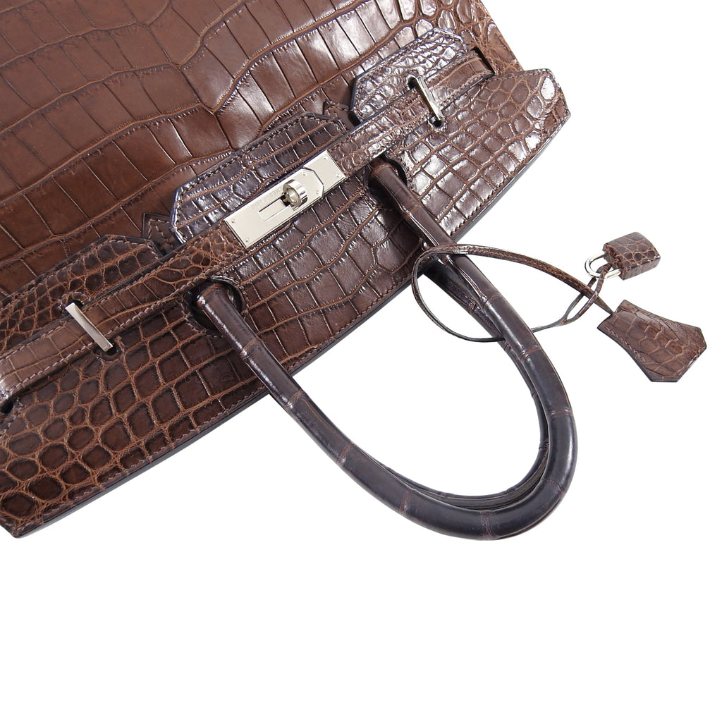 Hermes Birkin 35 Matte Nilo Crocodile Havanne Brown PHW