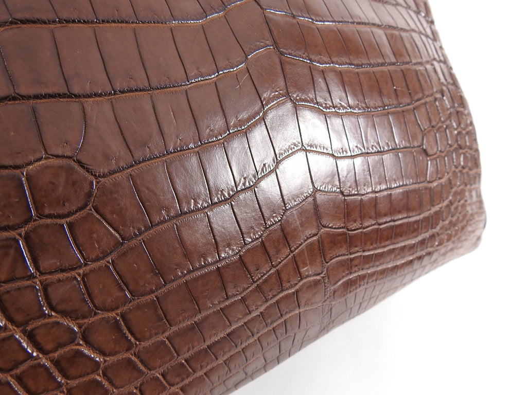 Hermes Birkin 35 Matte Nilo Crocodile Havanne Brown PHW
