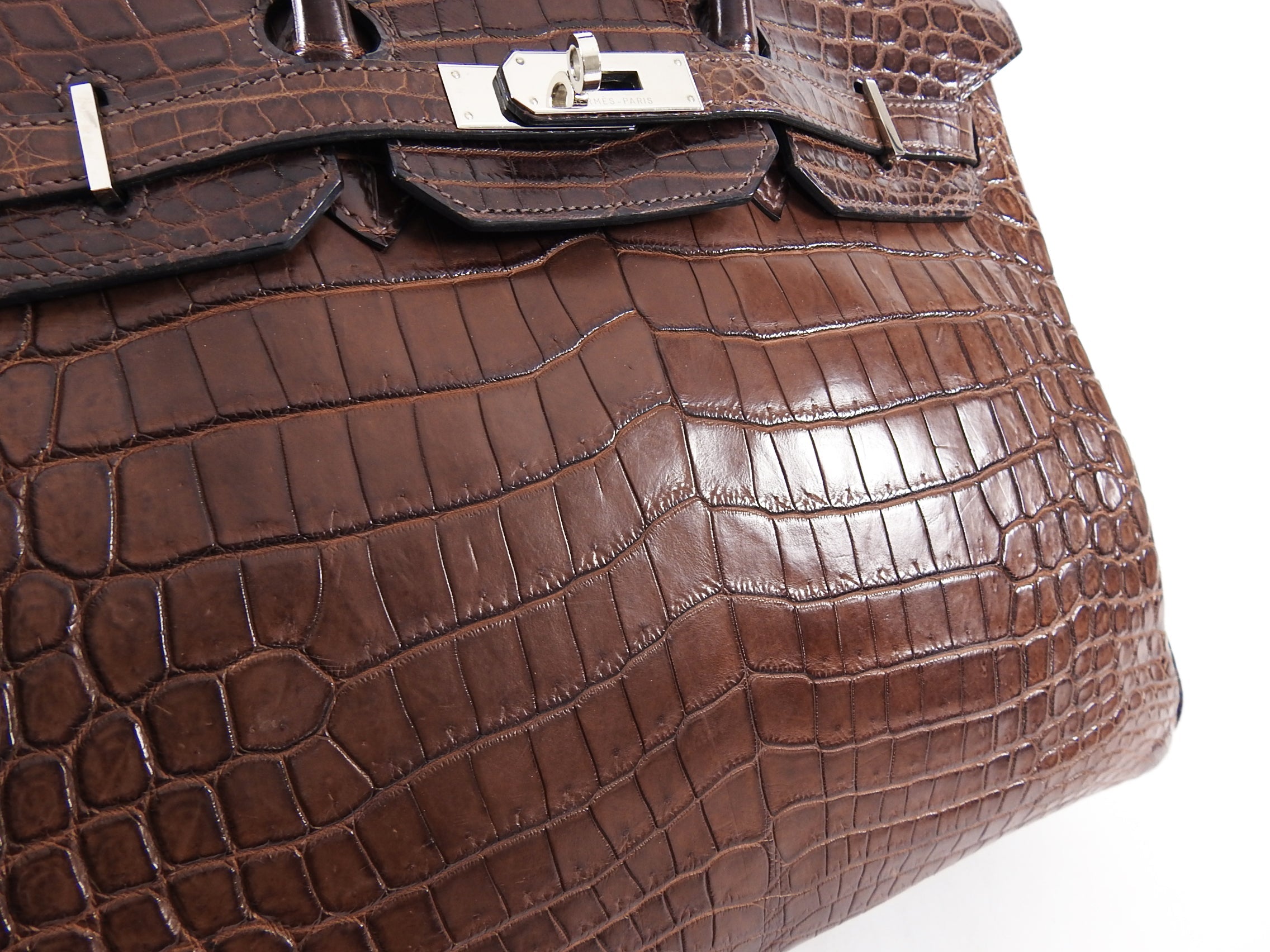Hermes Birkin 35 Matte Nilo Crocodile Havanne Brown PHW