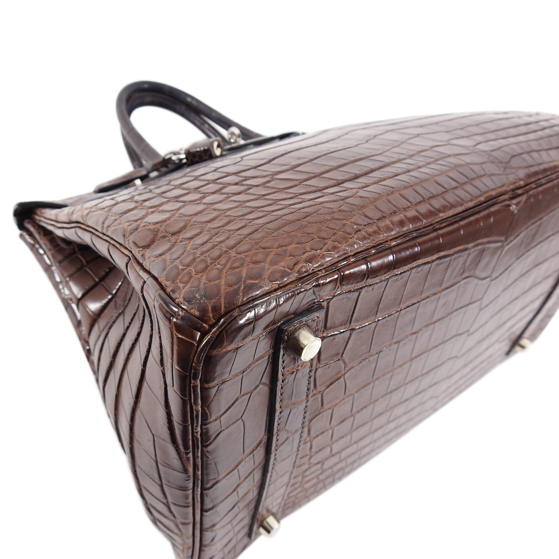 Hermes Birkin 35 Matte Nilo Crocodile Havanne Brown PHW