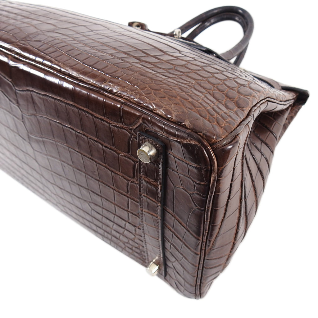 Hermes Birkin 35 Matte Nilo Crocodile Havanne Brown PHW
