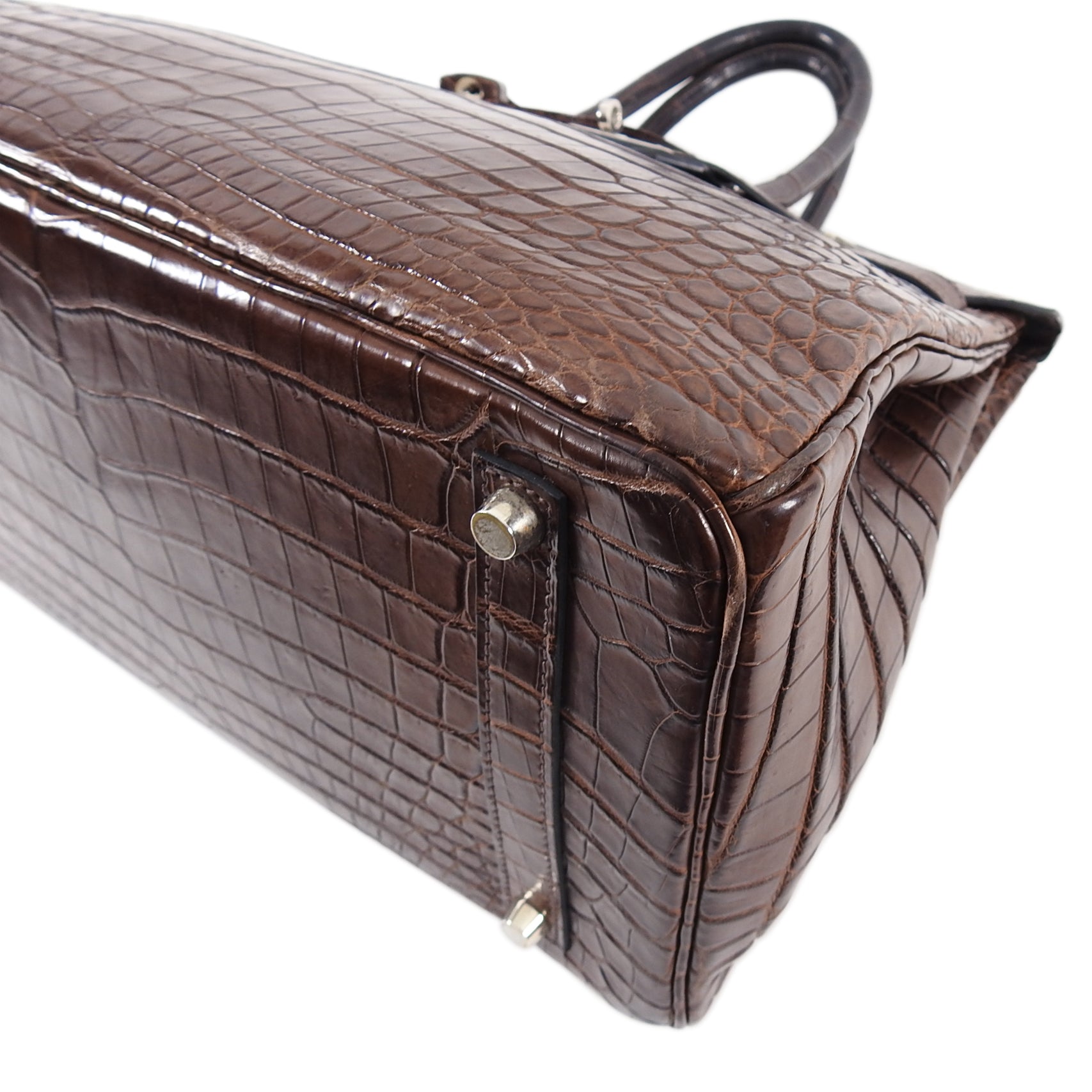 Hermes Birkin 35 Matte Nilo Crocodile Havanne Brown PHW