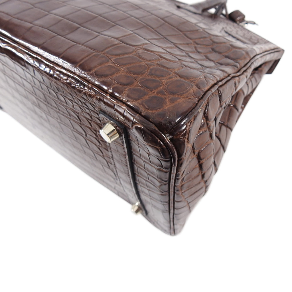 Hermes Birkin 35 Matte Nilo Crocodile Havanne Brown PHW