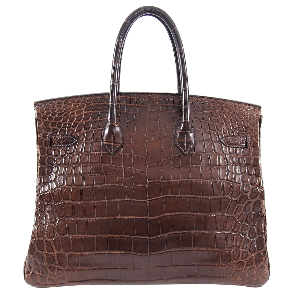 Hermes Birkin 35 Matte Nilo Crocodile Havanne Brown PHW