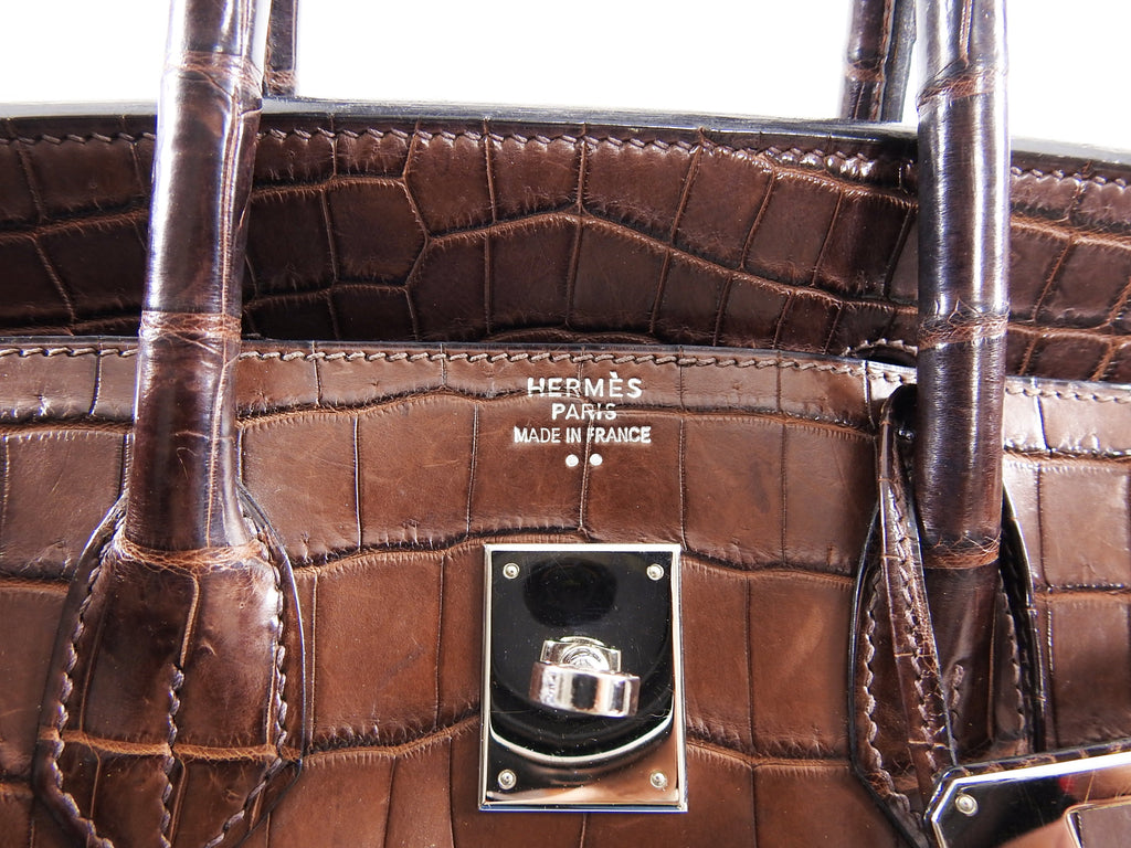 Hermes Birkin 35 Matte Nilo Crocodile Havanne Brown PHW