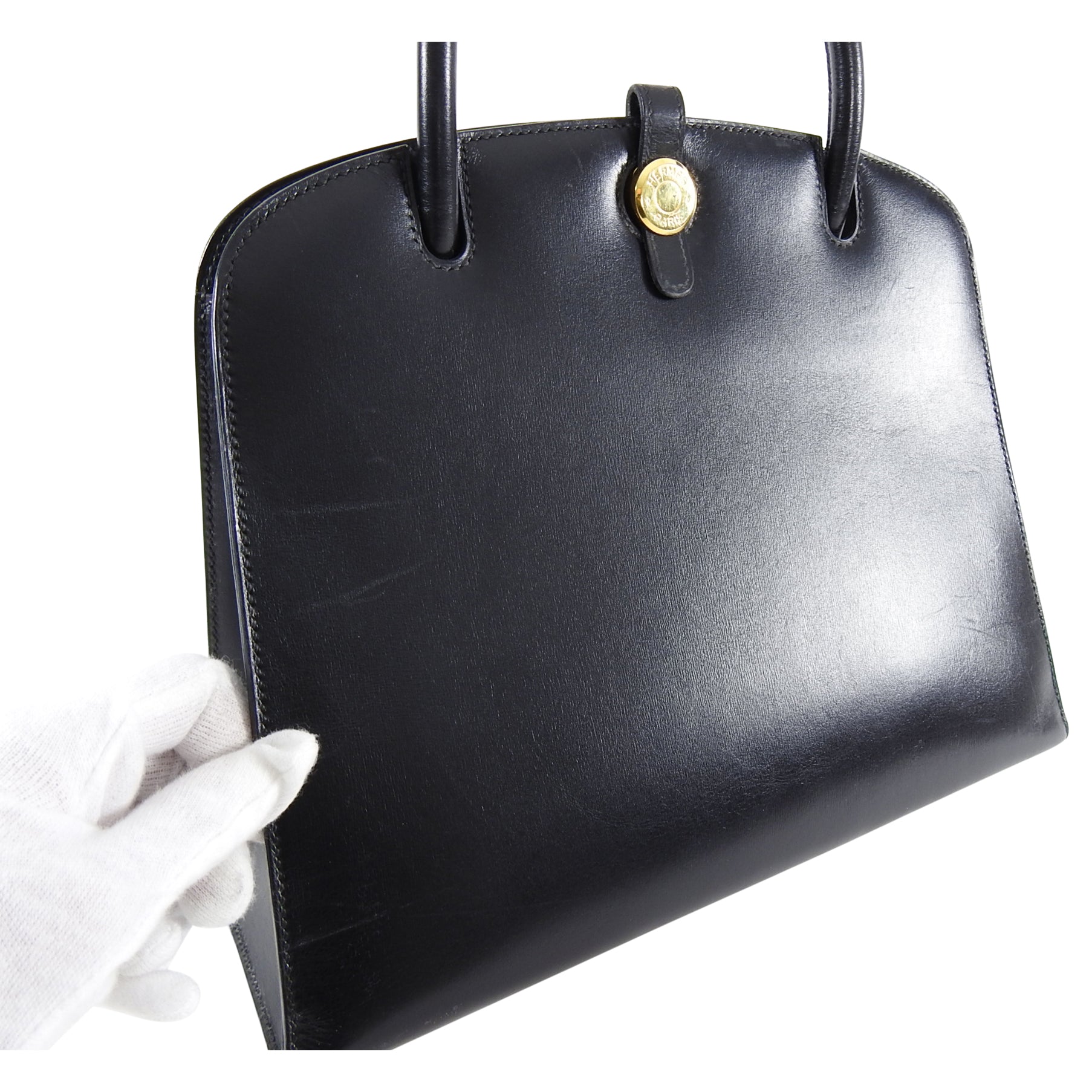 Hermes Vintage 1998 Dalvy Box Calf Leather Bag