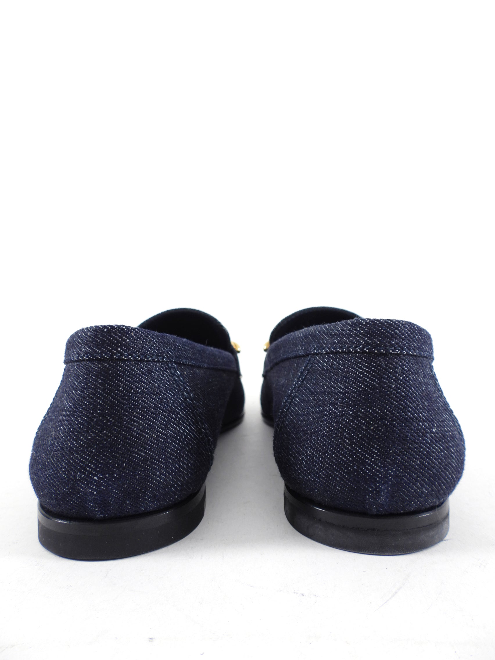 Hermes Colette Dark Blue Denim Loafer with GHW - 37