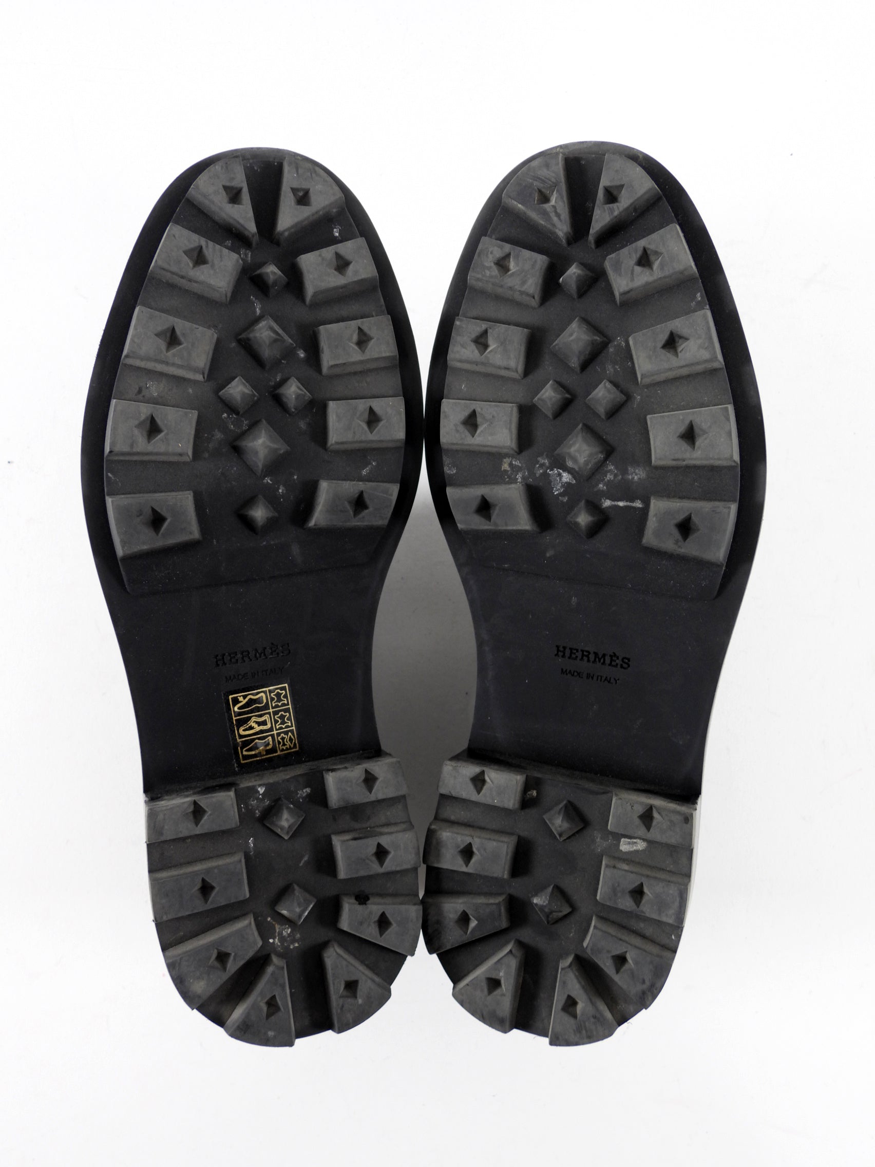 Hermes Black Glazed Leather First Oxford Shoes - 36.5