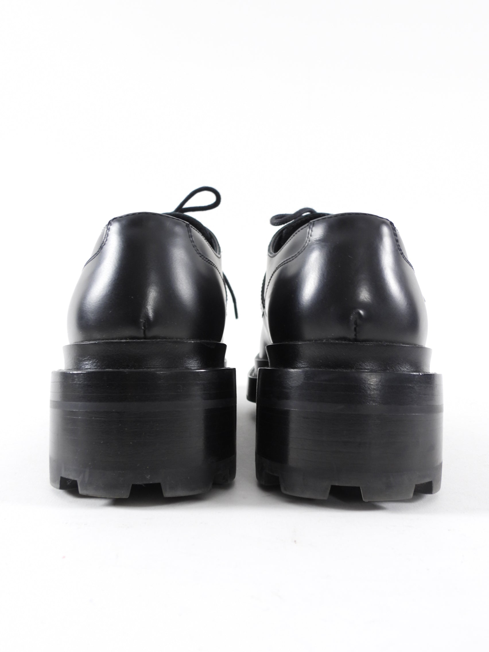 Hermes Black Glazed Leather First Oxford Shoes - 36.5