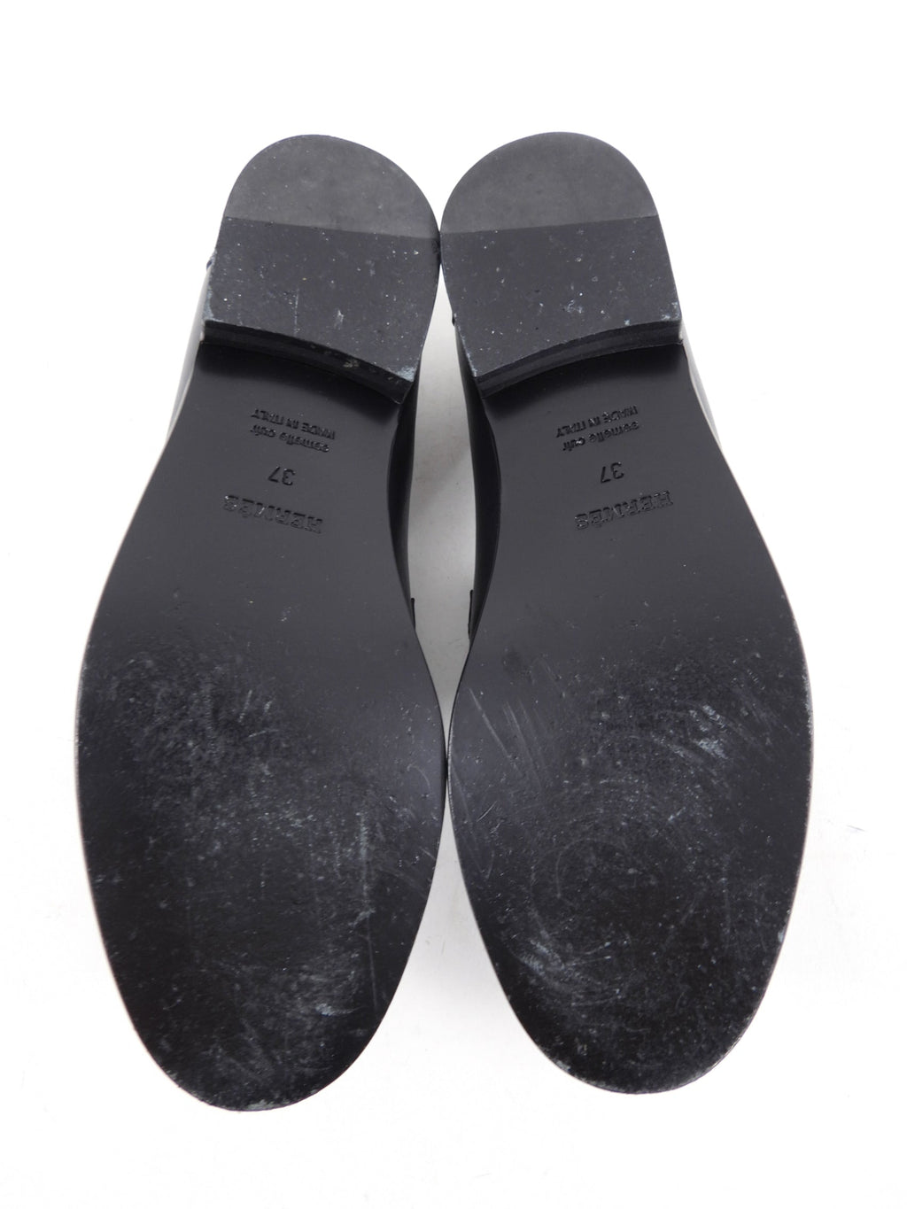 Hermes Black Leather Destin Loafer with GHW Kelly Buckle - 37