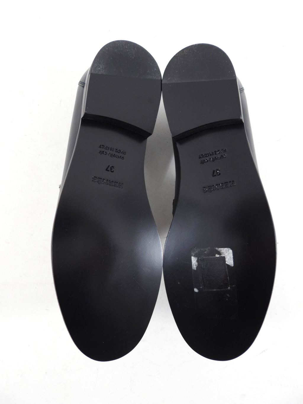 Hermes Black Leather and Toile Destin PHW Loafer - 37