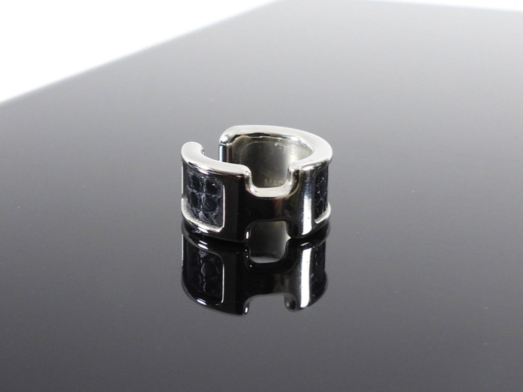 Hermes Olympe Black Lizard PHW Ear Cuff
