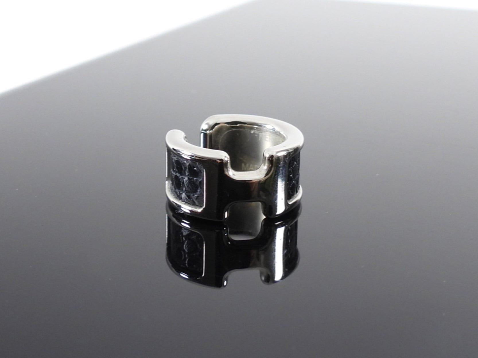 Hermes Olympe Black Lizard PHW Ear Cuff