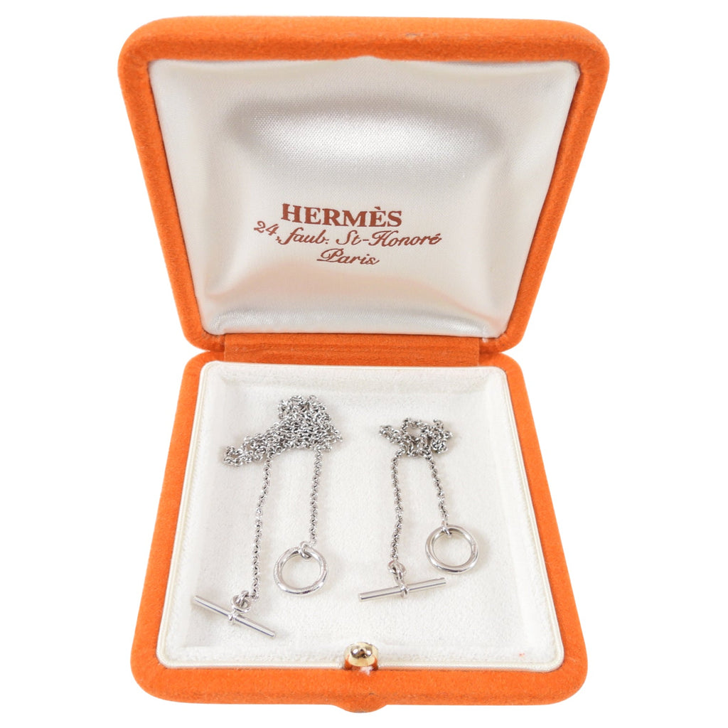 Hermes 18k White Gold Echappee Necklace and Bracelet Set