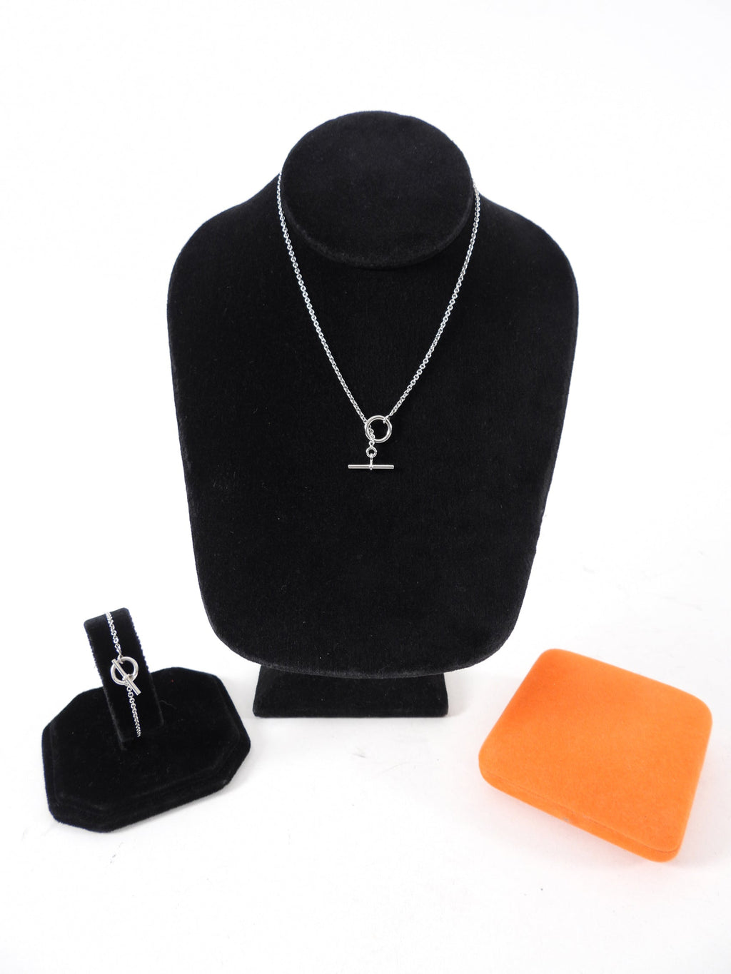 Hermes 18k White Gold Echappee Necklace and Bracelet Set