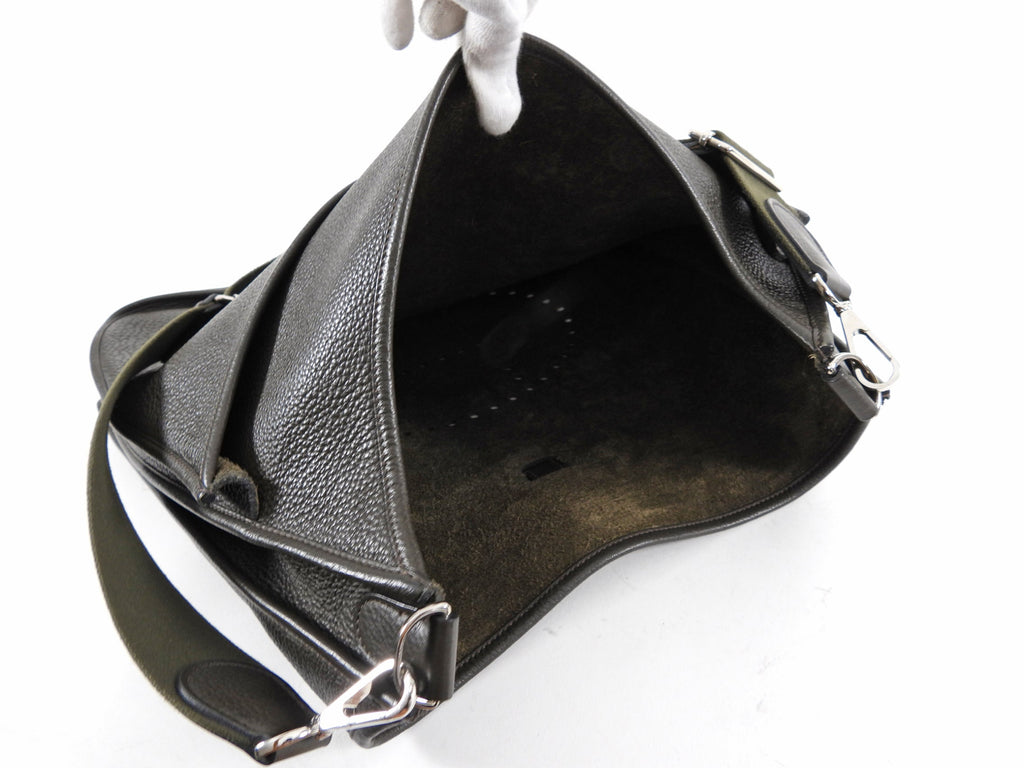 Hermes Evelyne 3 TGM Clemence Vert Bronze Crossbody Bag