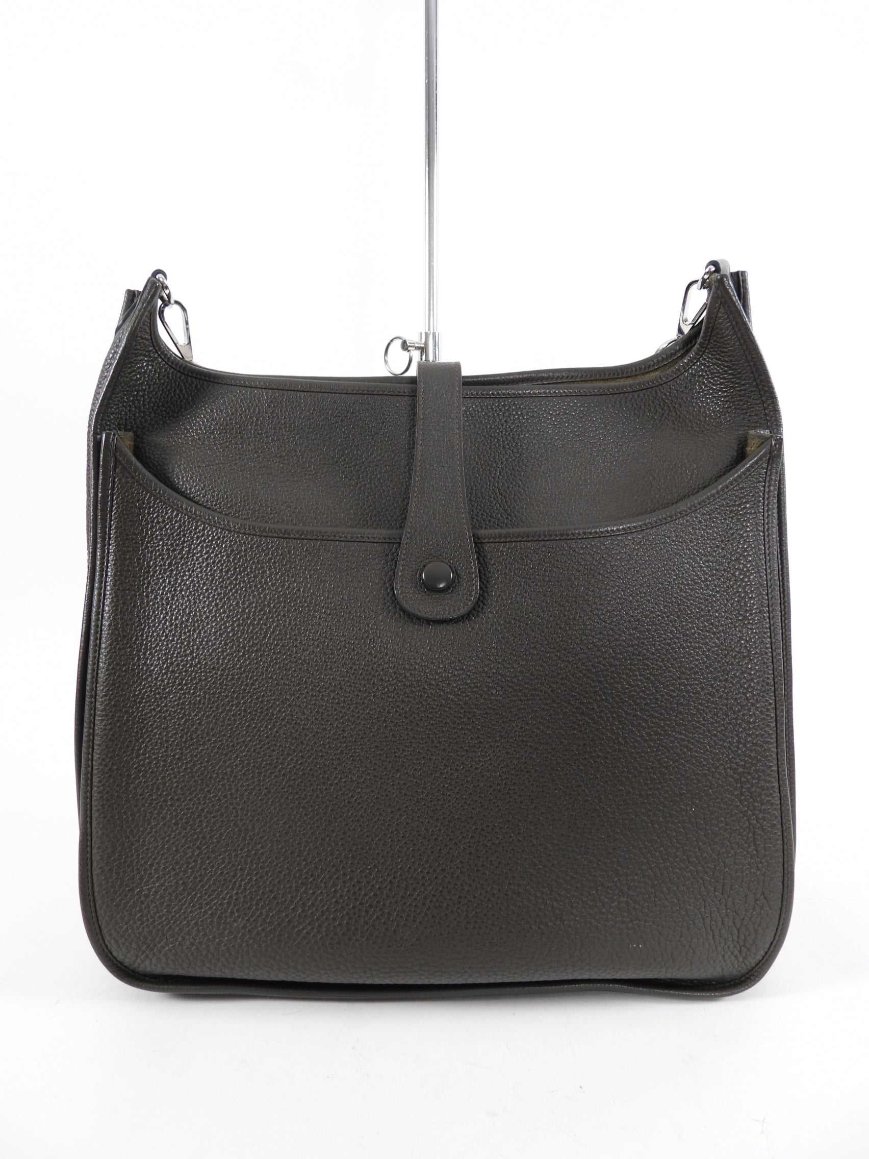 Hermes Evelyne 3 TGM Clemence Vert Bronze Crossbody Bag