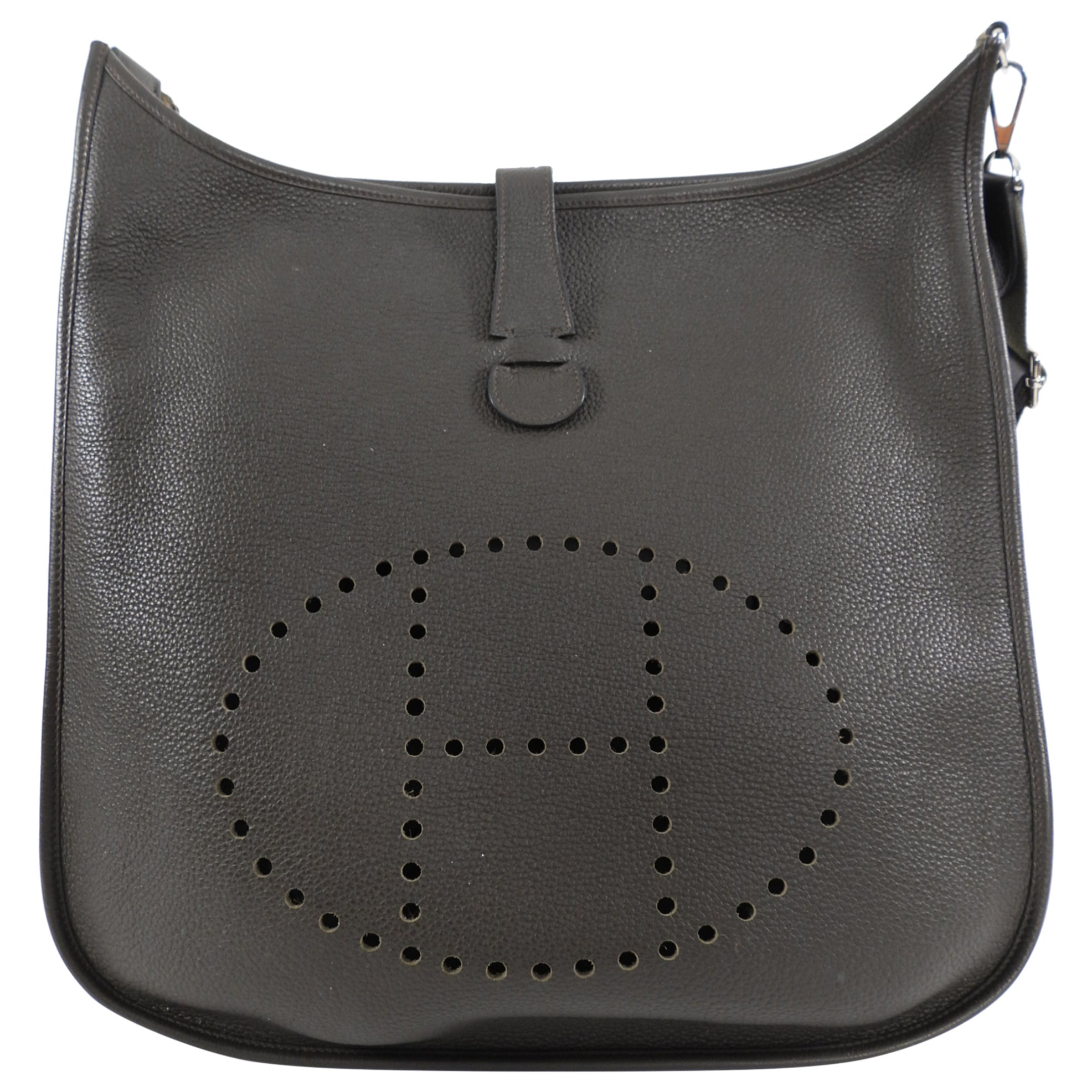 Hermes Evelyne 3 TGM Clemence Vert Bronze Crossbody Bag