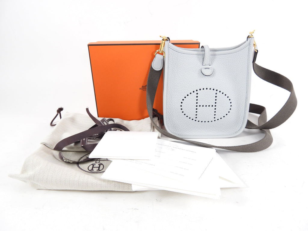 Hermes Evelyne 16 Amazone TPM Bleu Pale / Gris Etain Crossbody Bag