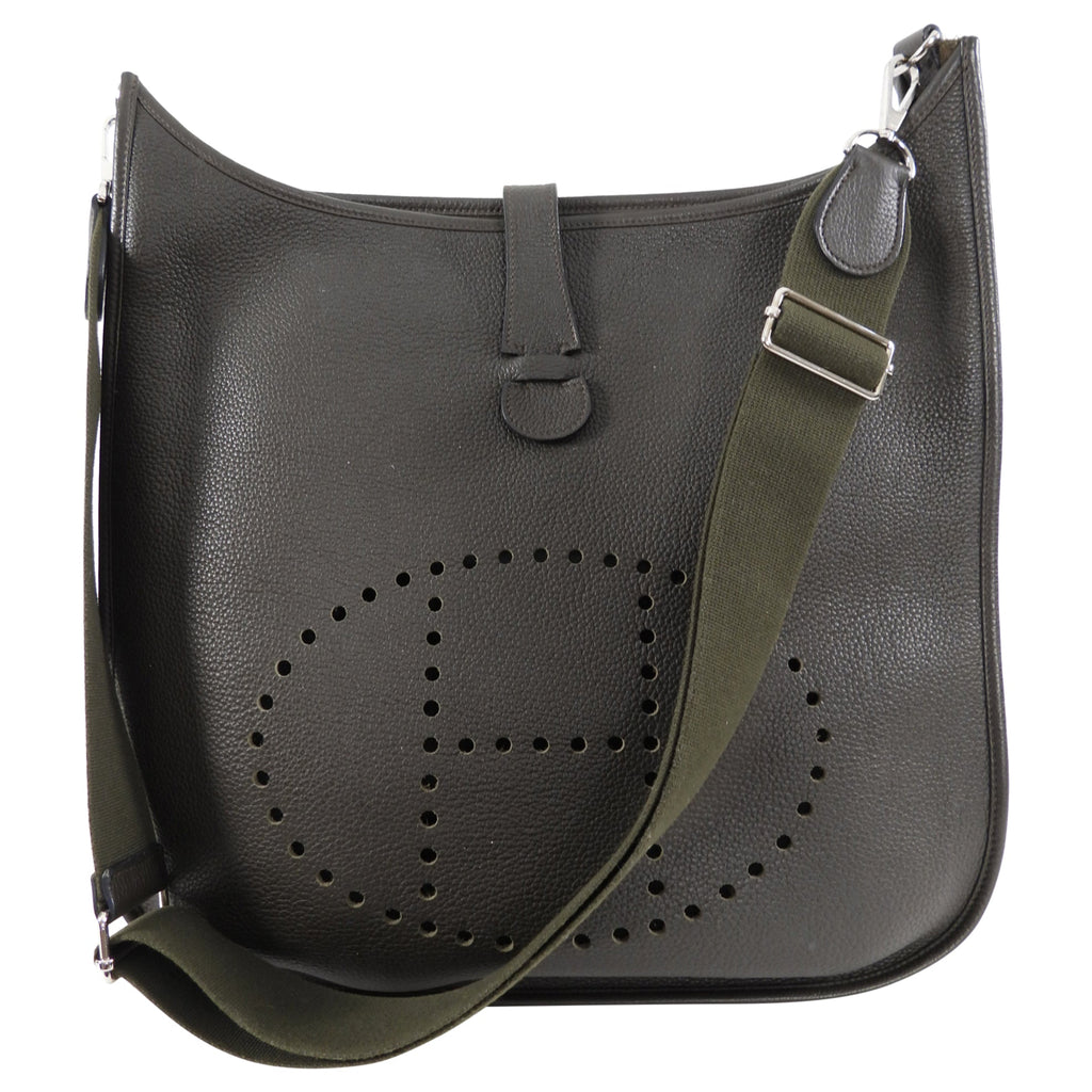Hermes Evelyne 3 TGM Clemence Vert Bronze Crossbody Bag