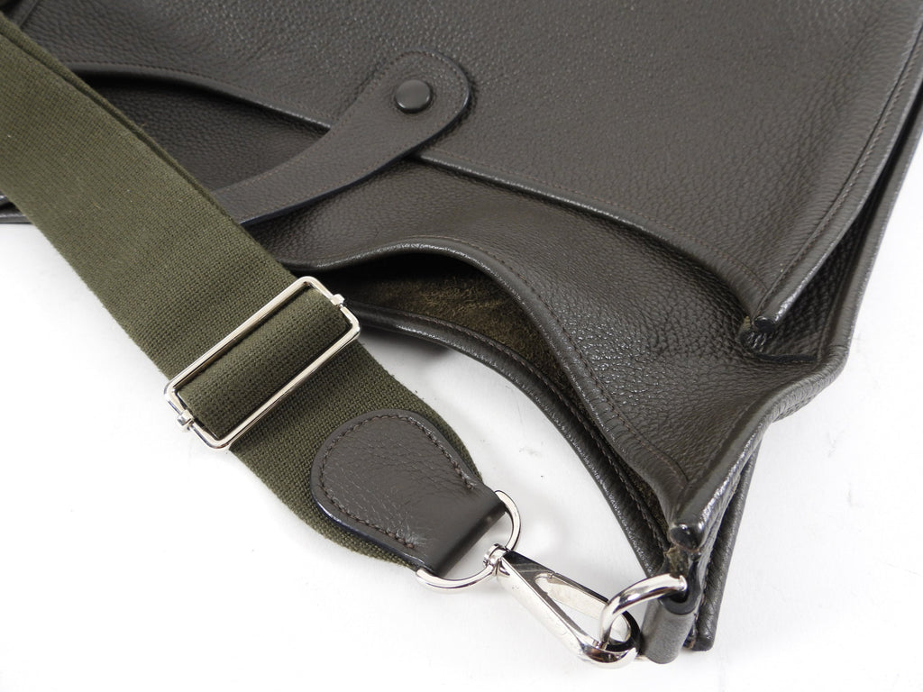 Hermes Evelyne 3 TGM Clemence Vert Bronze Crossbody Bag