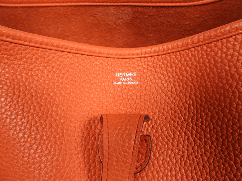 Hermes Orange Evelyne PM Crossbody Bag Clemence