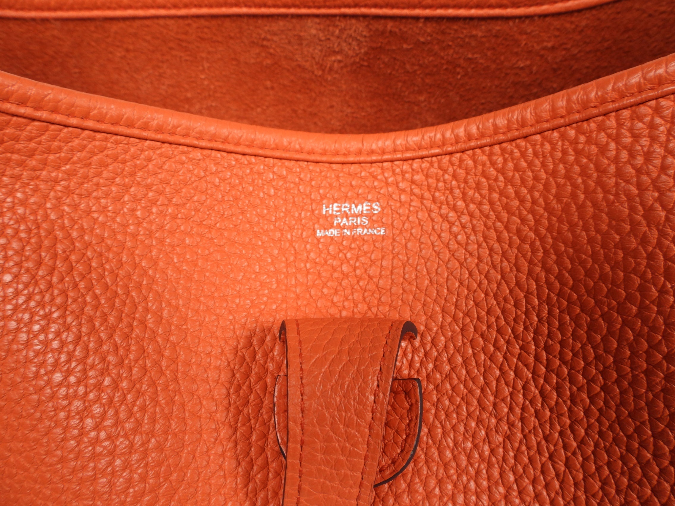Hermes Orange Evelyne PM Crossbody Bag Clemence