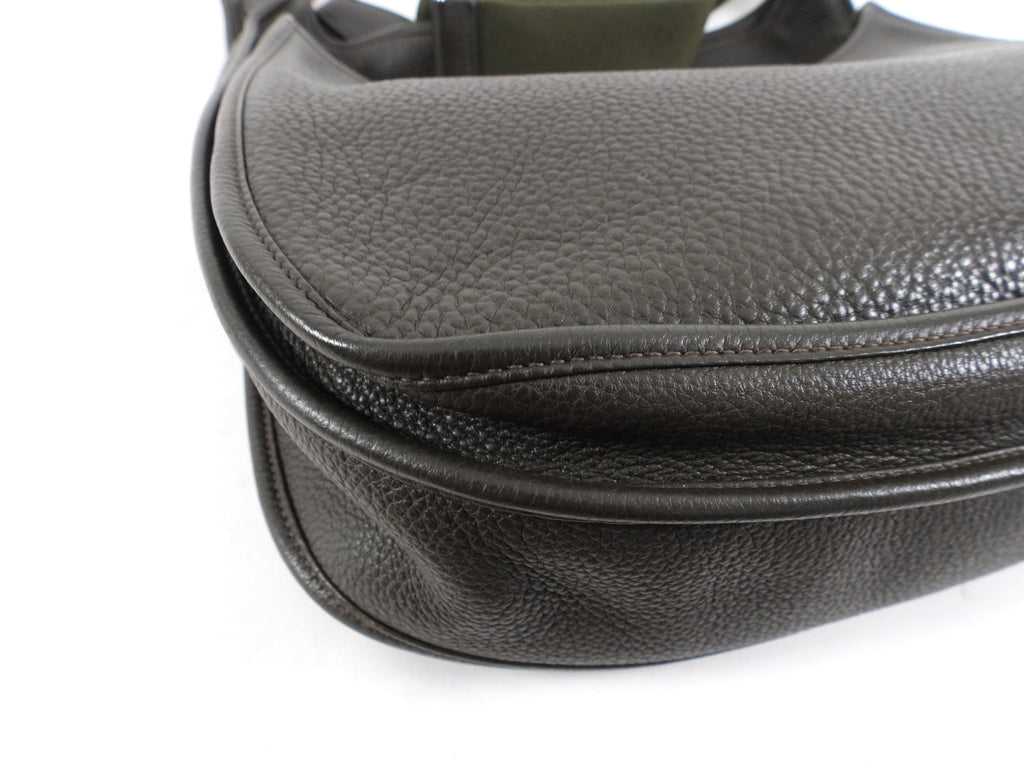 Hermes Evelyne 3 TGM Clemence Vert Bronze Crossbody Bag
