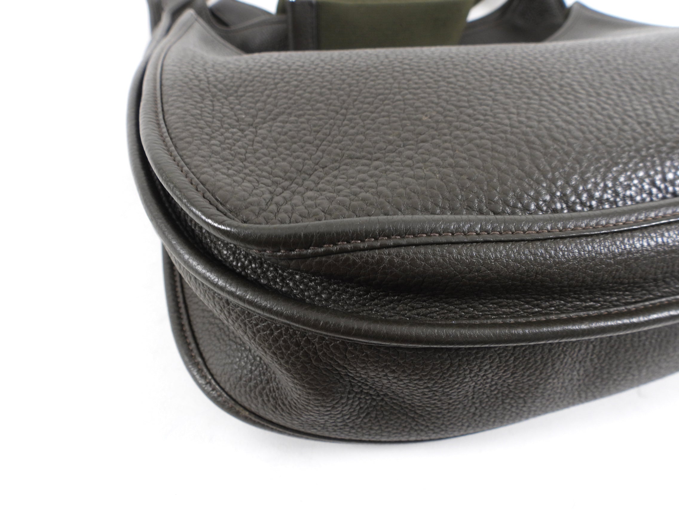 Hermes Evelyne 3 TGM Clemence Vert Bronze Crossbody Bag