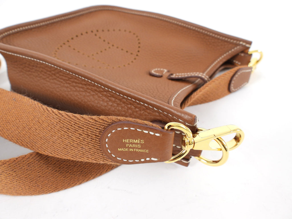 Hermes Gold Clemence Evelyne 16 TPM Crossbody Bag