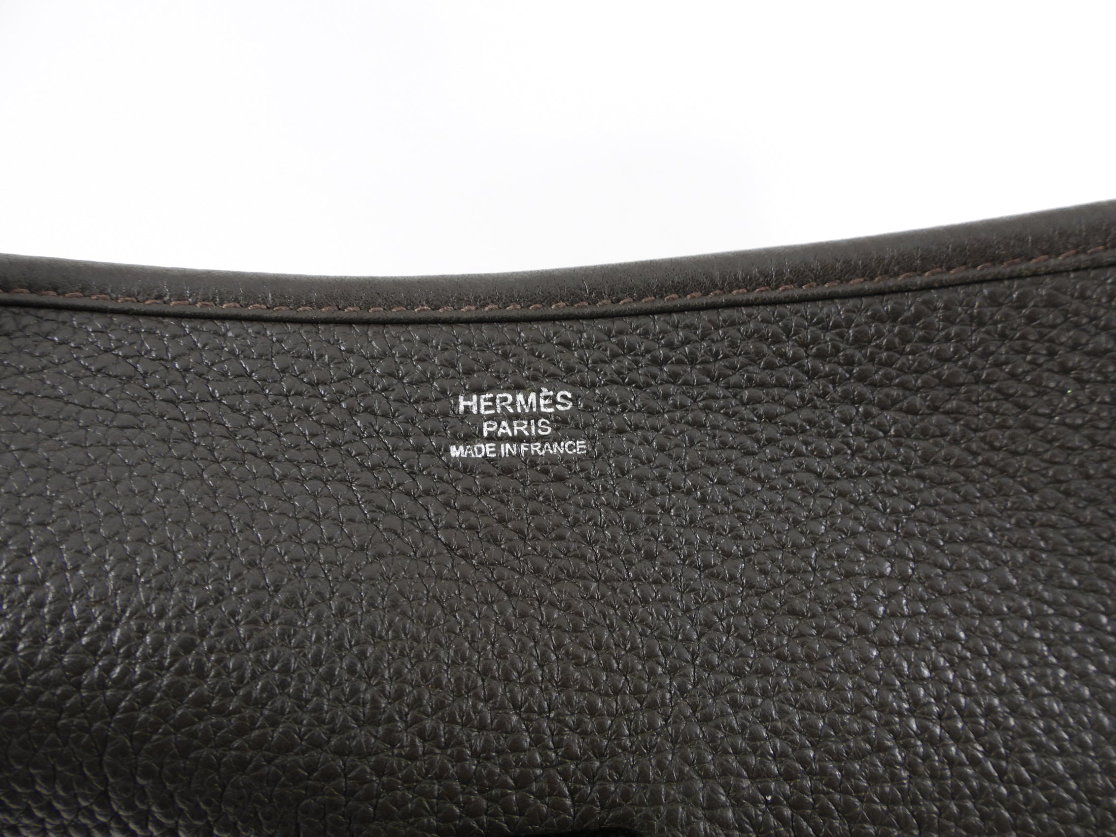 Hermes Evelyne 3 TGM Clemence Vert Bronze Crossbody Bag