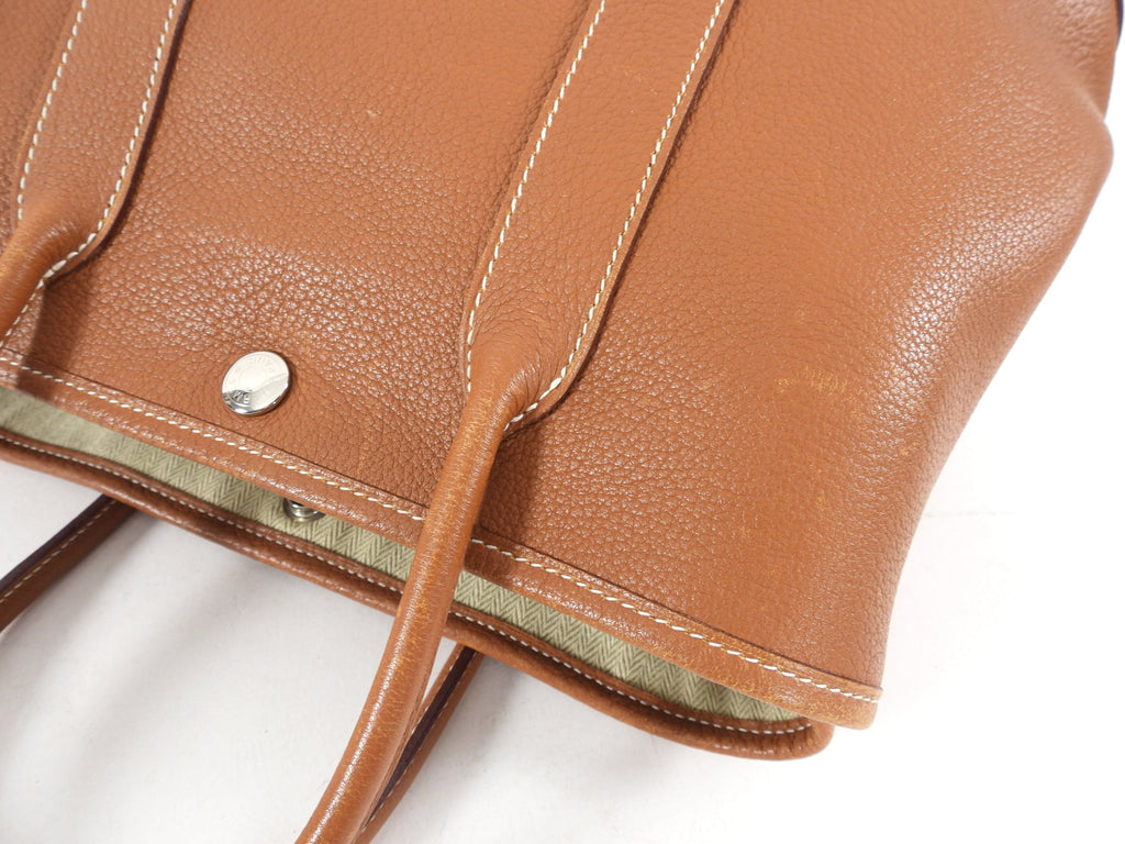 Hermes Garden Party Negonda Leather Gold TPM 30 PHW Tote Bag
