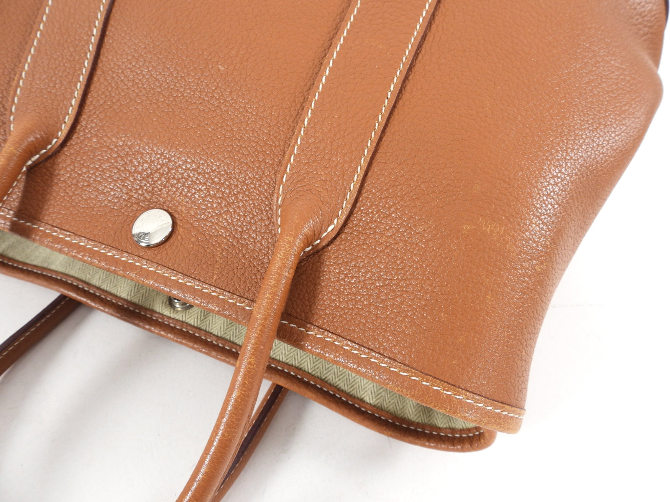 Hermes Garden Party Negonda Leather Gold TPM 30 PHW Tote Bag