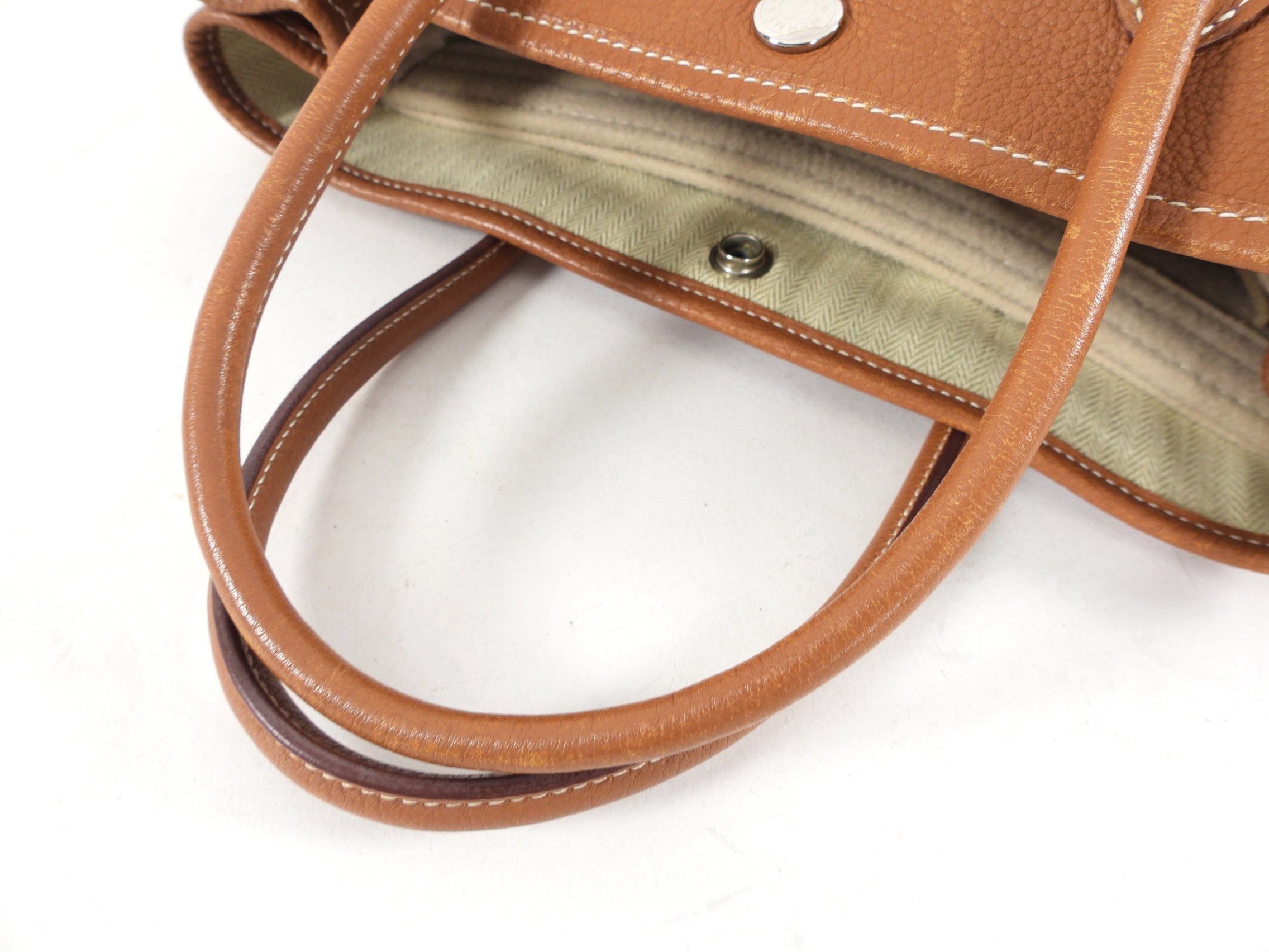 Hermes Garden Party Negonda Leather Gold TPM 30 PHW Tote Bag