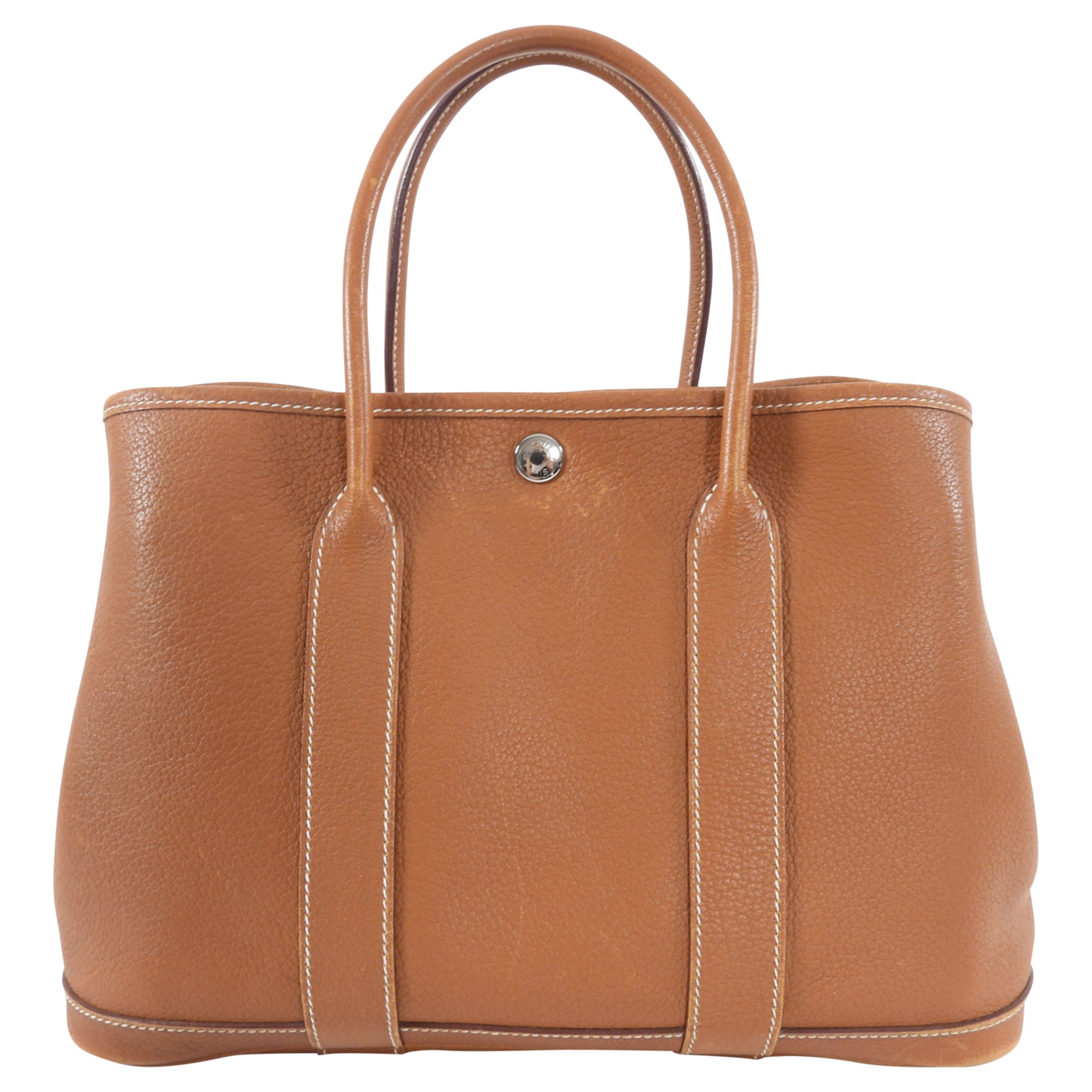 Hermes Garden Party Negonda Leather Gold TPM 30 PHW Tote Bag